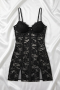Floral Lace Open-Back Slip Dress