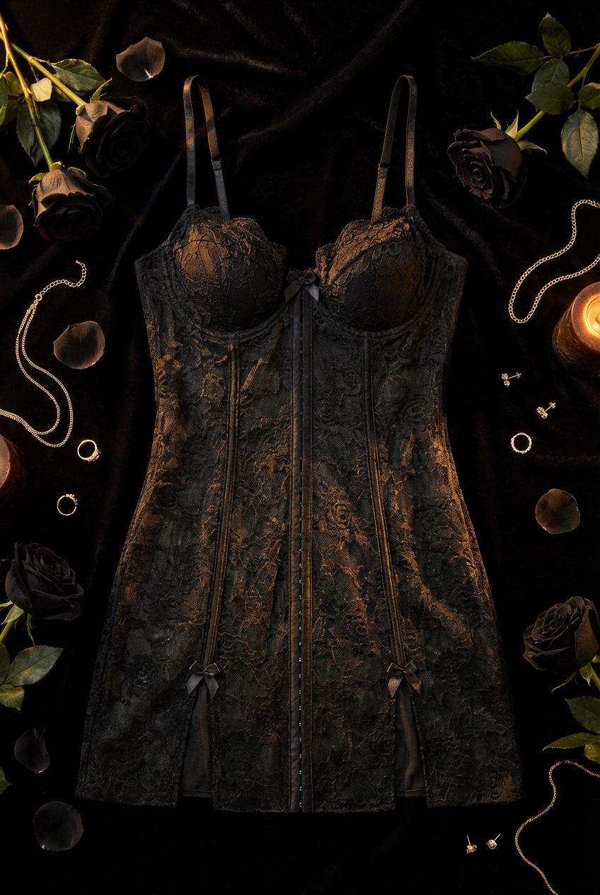 Floral Lace Open-Back Slip Dress