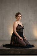 Butterfly Wings Mesh Halter & Ruffle Skirt Lingerie Set