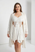 Butterfly Embroidery Velvet Slip Dress & Robe Set