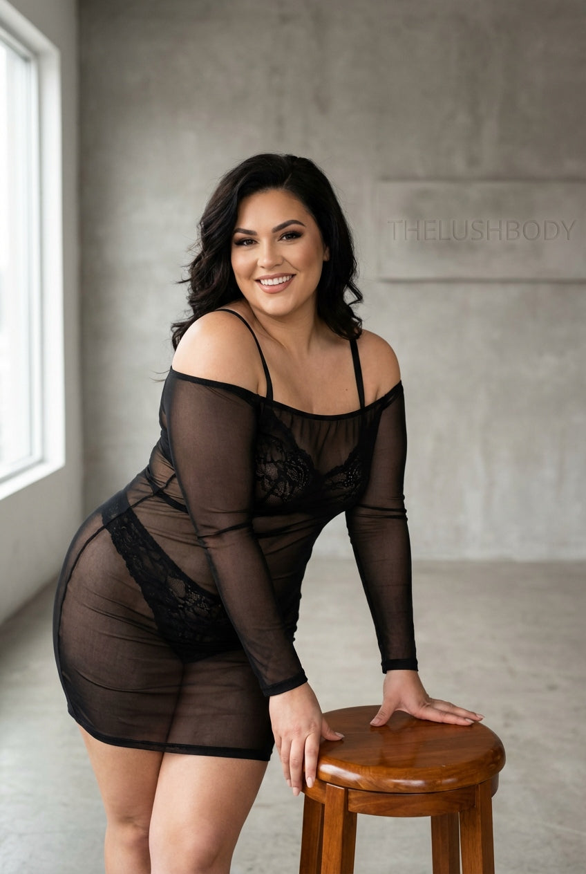 Sheer Mesh Bra & Skirt Three-Piece Lingerie Set